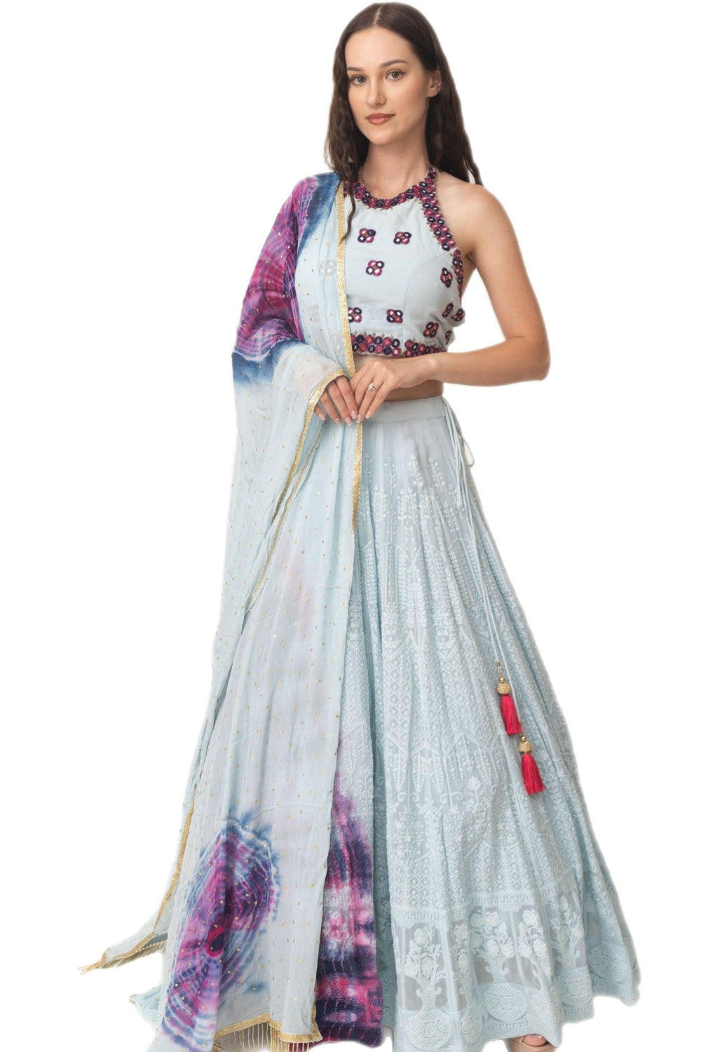 Tie Dye Lehenga Choli Set-[mehendi outfit]-Raas