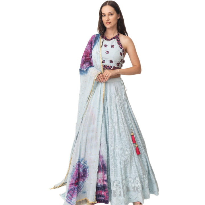 Tie Dye Lehenga Choli Set-[mehendi outfit]-Raas