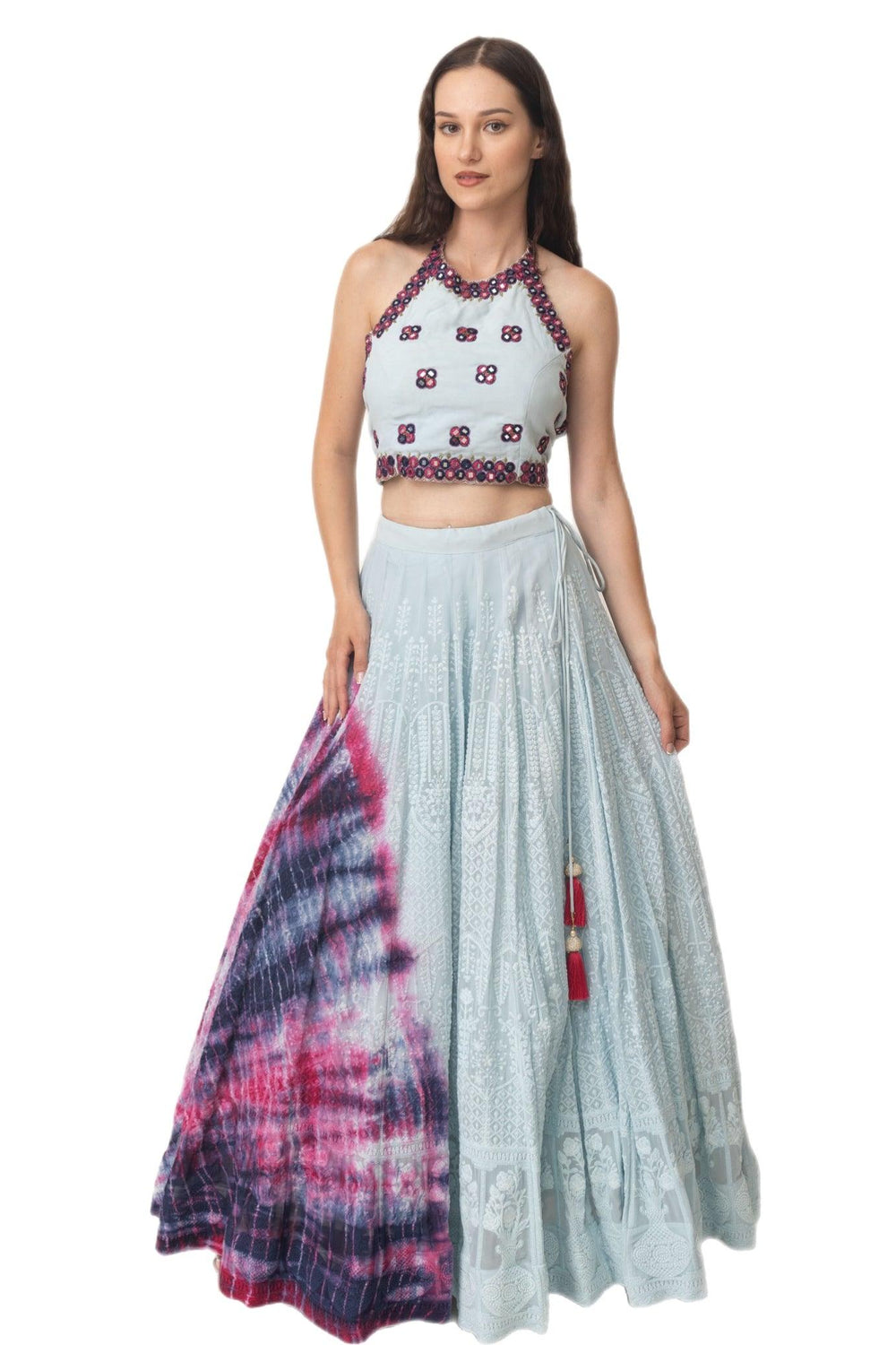 Tie Dye Lehenga Choli Set-[mehendi outfit]-Raas