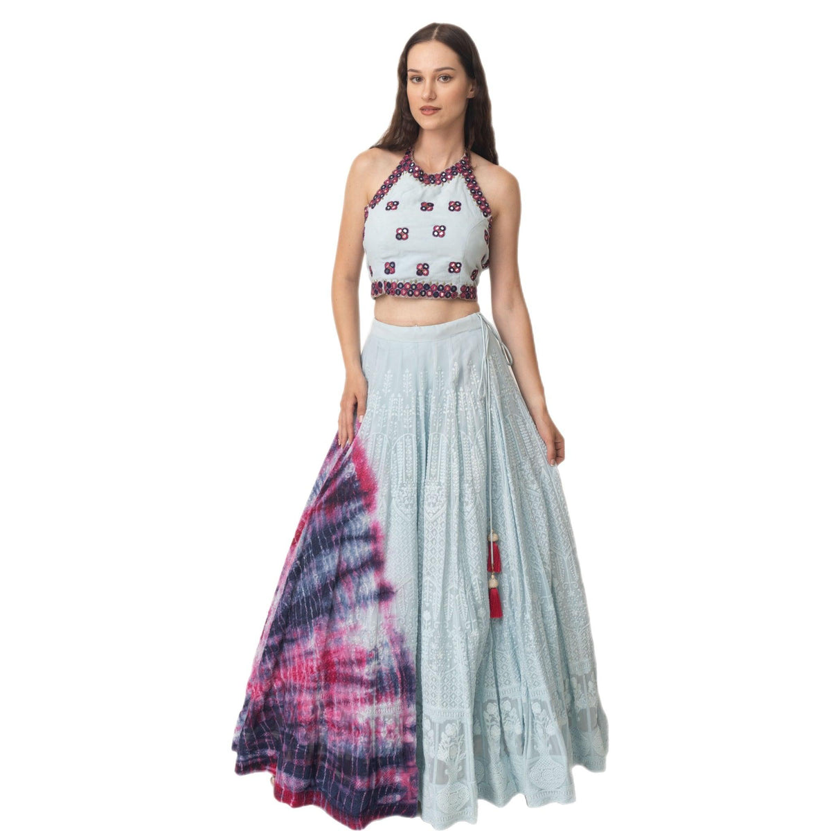 Tie Dye Lehenga Choli Set-[mehendi outfit]-Raas