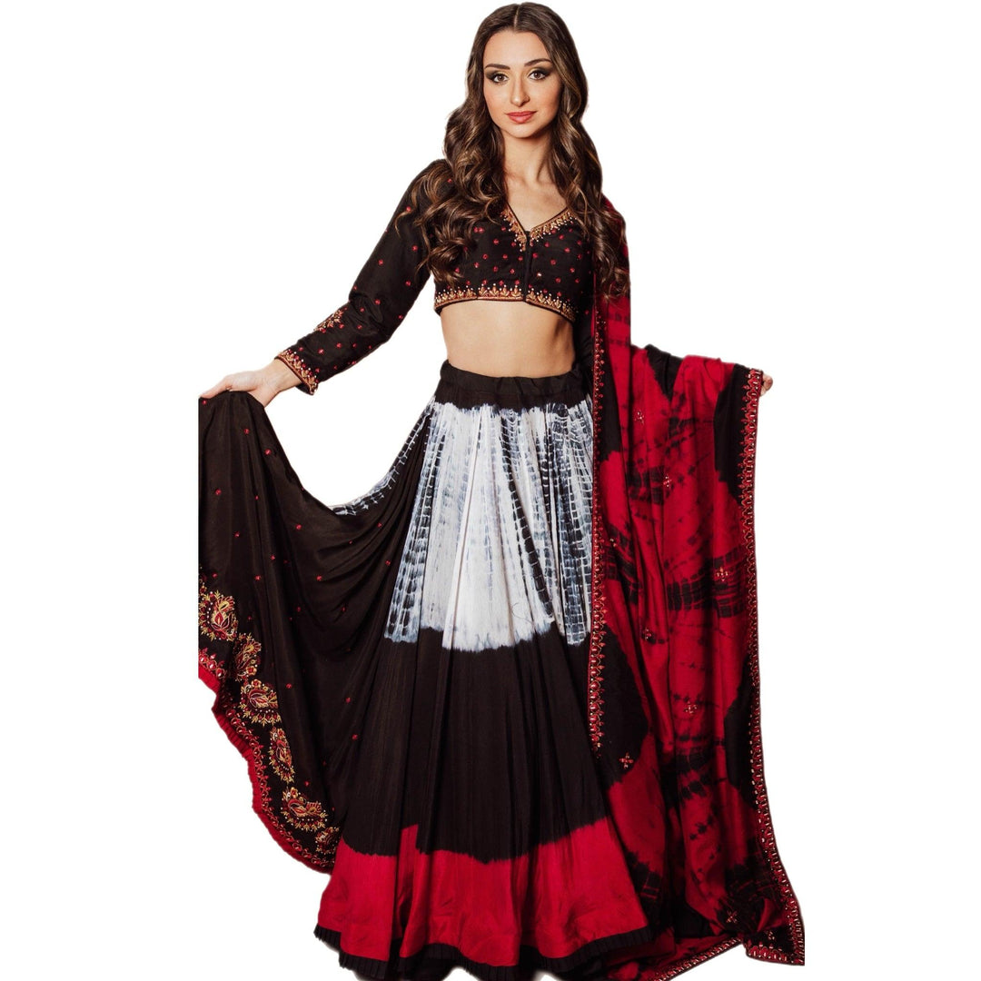 Tie Dye Lehenga Choli Set-Raas USA
