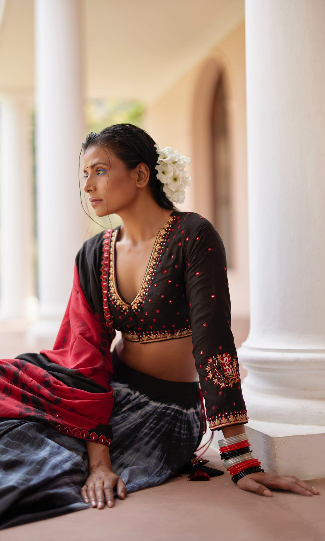 Tie Dye Lehenga Choli Set-Raas USA