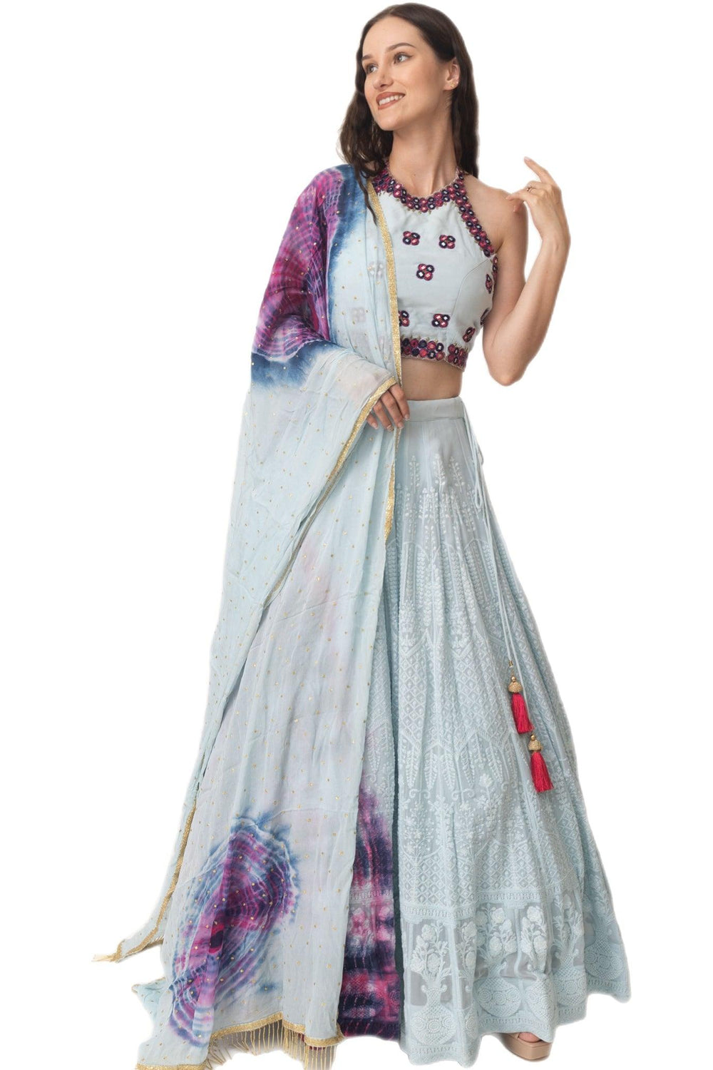 Tie Dye Lehenga Choli Set-[mehendi outfit]-Raas