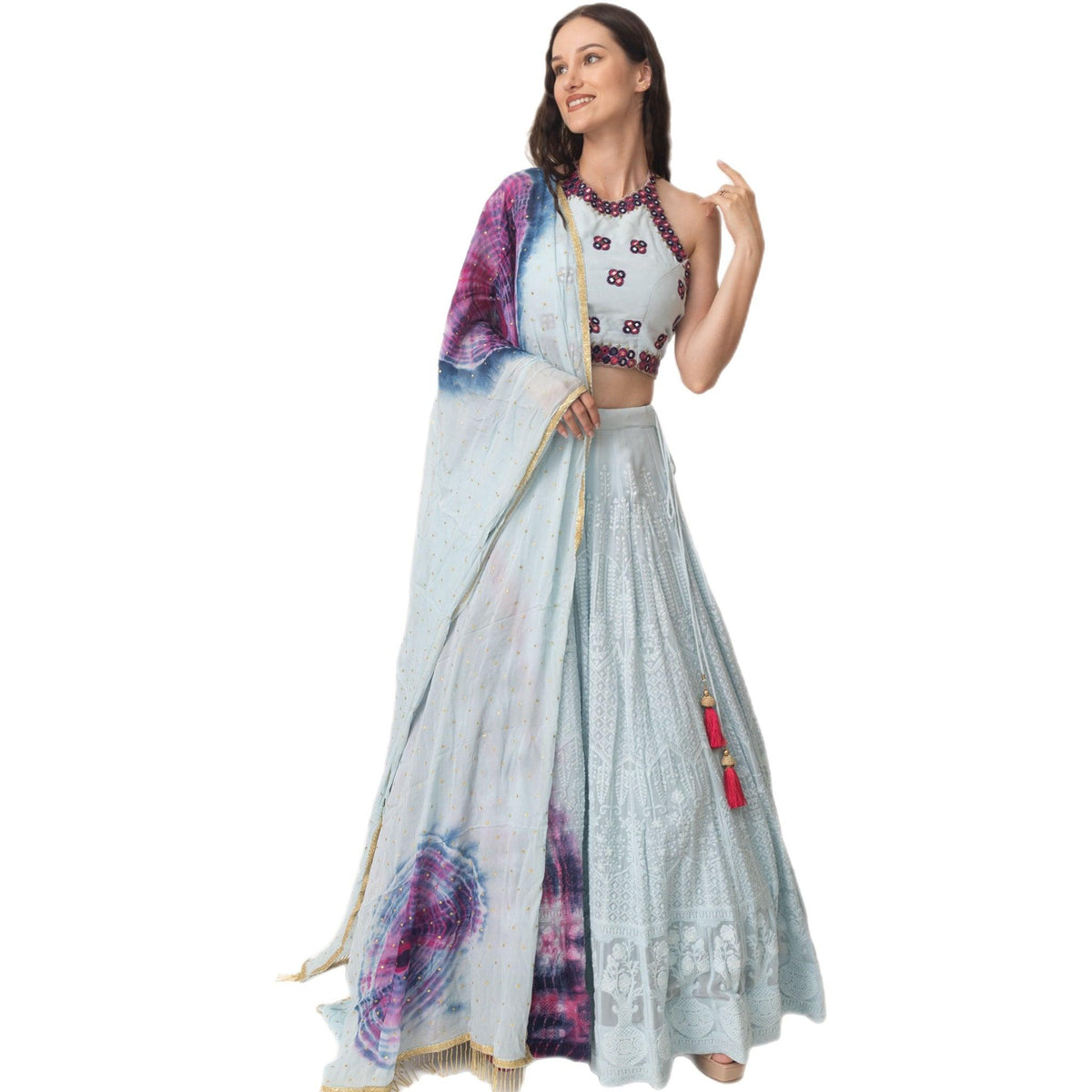 Tie Dye Lehenga Choli Set-[mehendi outfit]-Raas