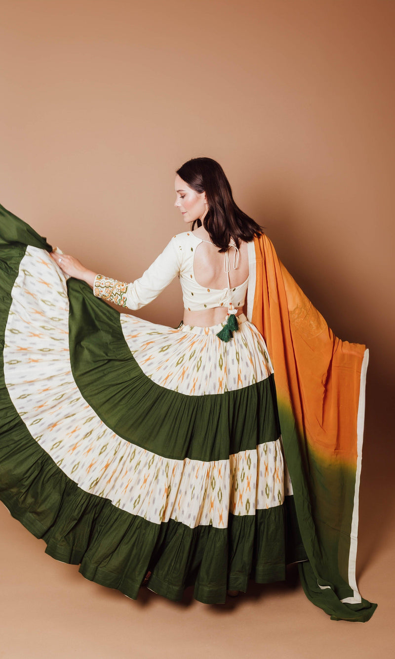 Tiered Chaniya Choli Set-[haldi_outfit]-Raas