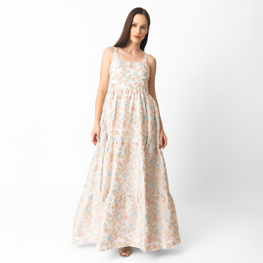 Tiered Floral Dress-Raas USA