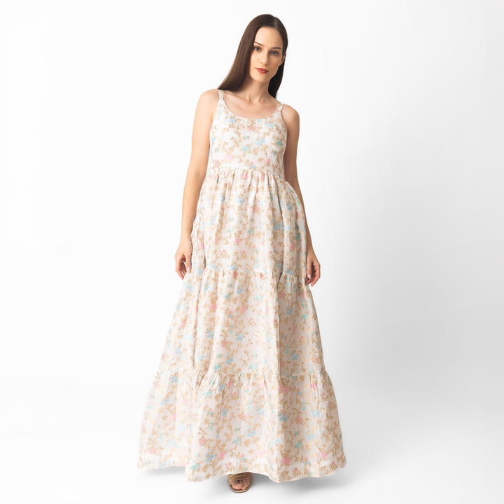 Tiered Floral Dress-Raas USA