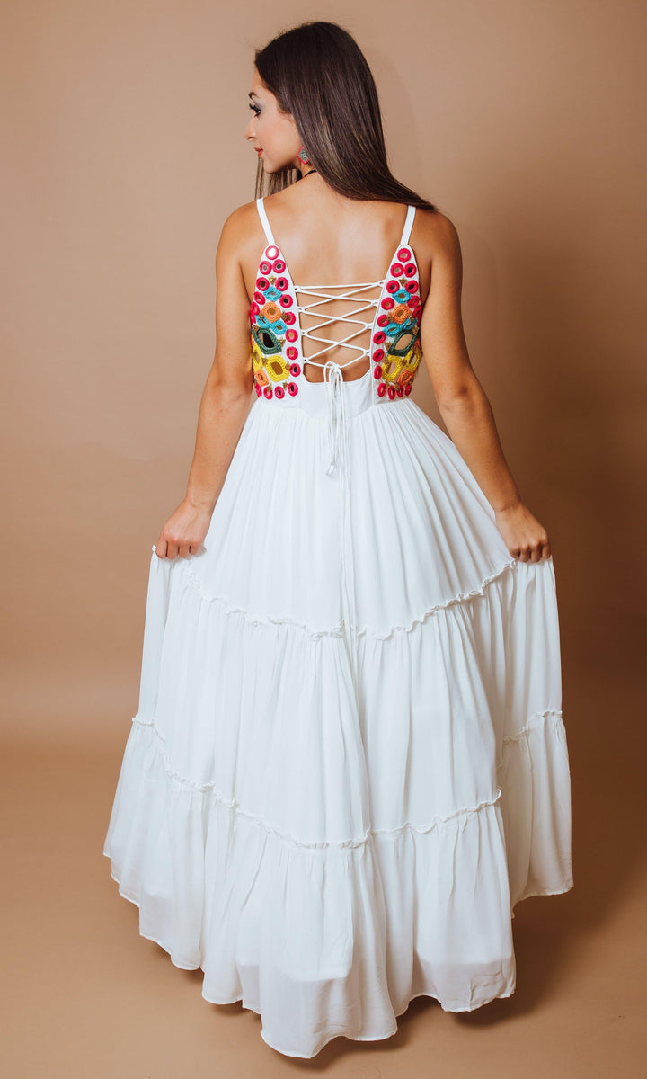 Tiered White Gown-Raas USA