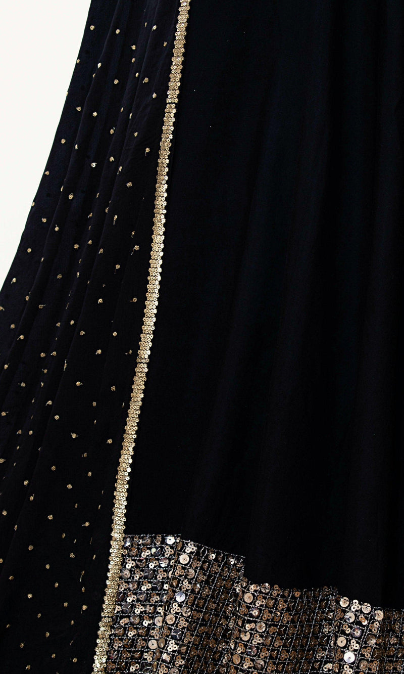 Timeless Black Lehenga Choli With Sequins Embroidery-[comfort-first-design]-[lightweight]-Raas