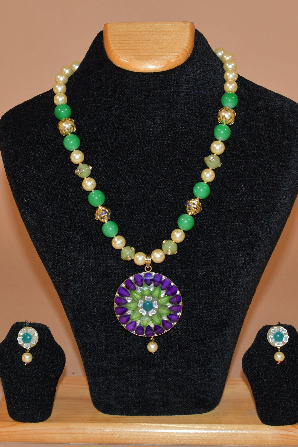 Vibrant Patterned Circular Necklace Set FASHION JEWELRY RAAS