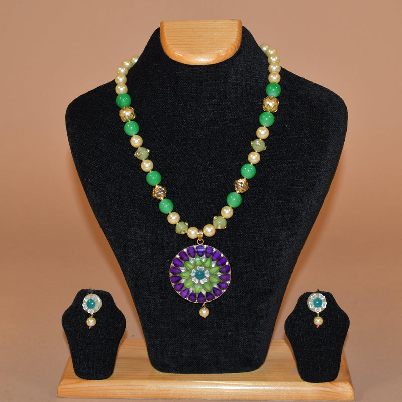 Vibrant Patterned Circular Necklace Set FASHION JEWELRY RAAS