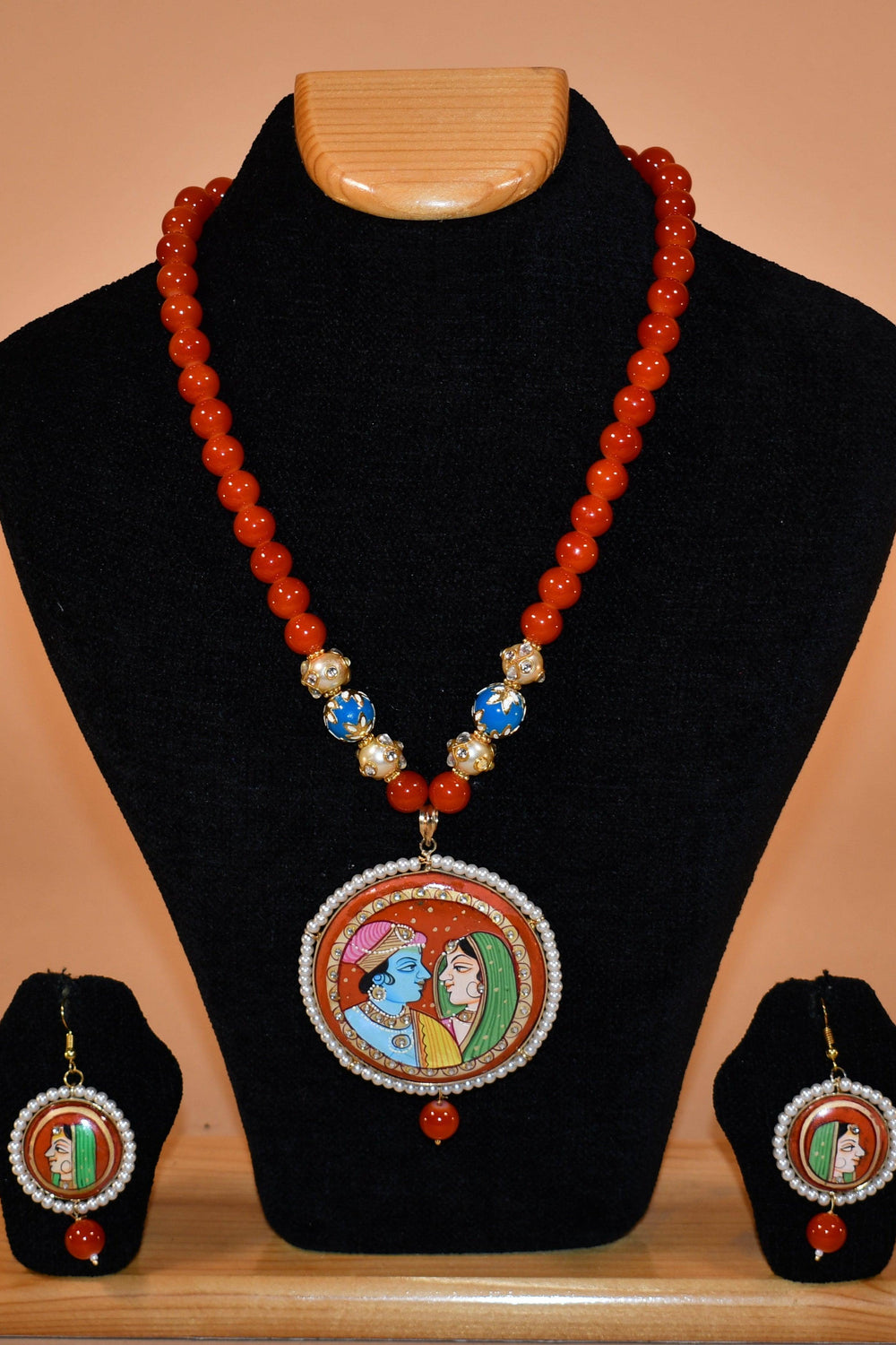 Vibrant Red Cultural Necklace Set FASHION JEWELRY RAAS