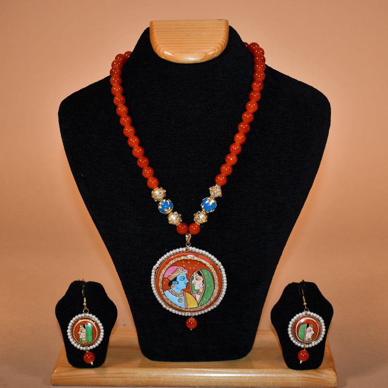 Vibrant Red Cultural Necklace Set FASHION JEWELRY RAAS