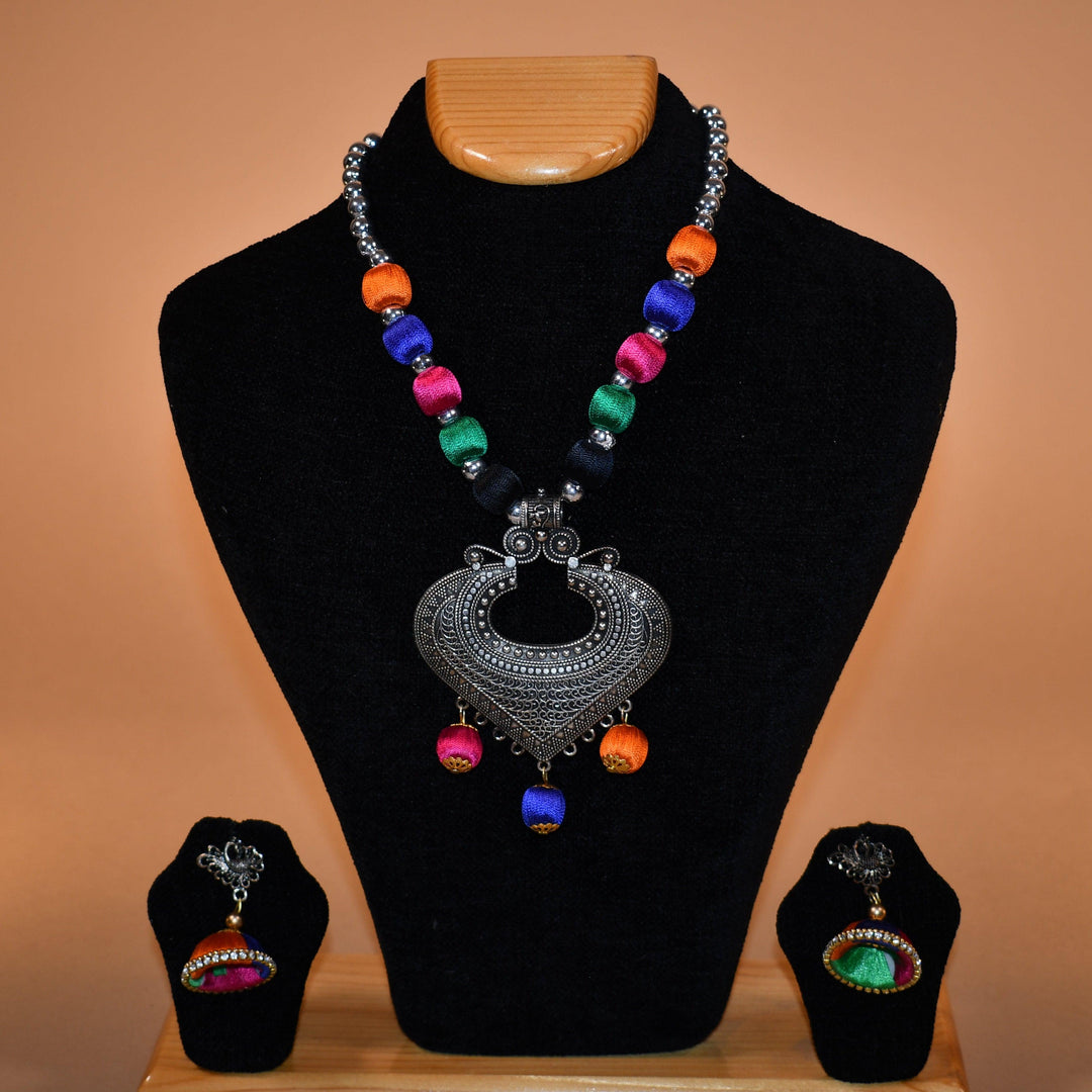Vibrant Mulitcolor Beaded Necklace Set