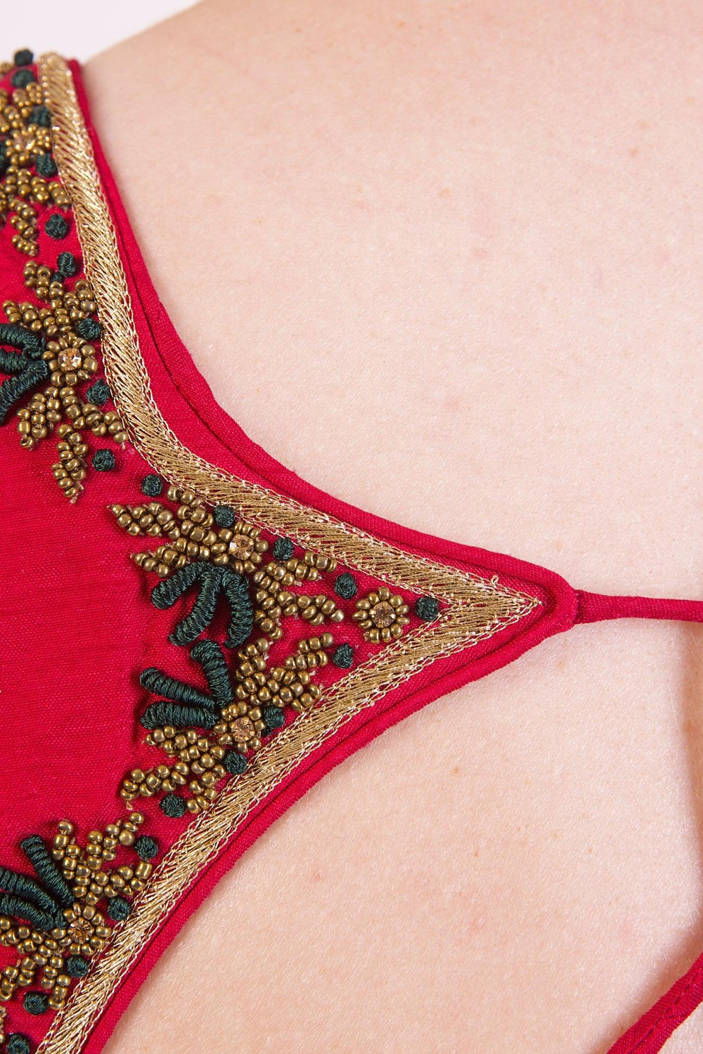 Victoria Red Scoop Neck Blouse BLOUSE RAAS