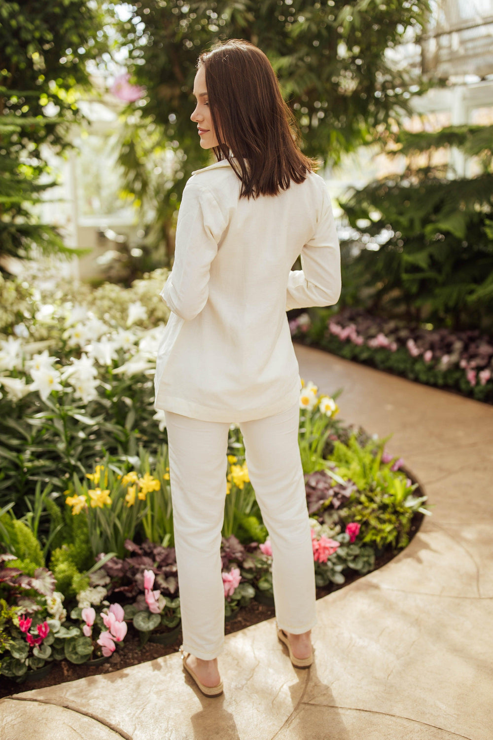 White Co - Ord with Embroidered Blazer Top Coordinate set RAAS