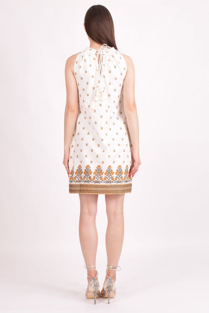 White Cotton Mini Dress-Raas USA