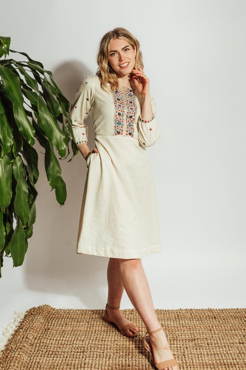 Shop Elegant Cotton Midi Dress