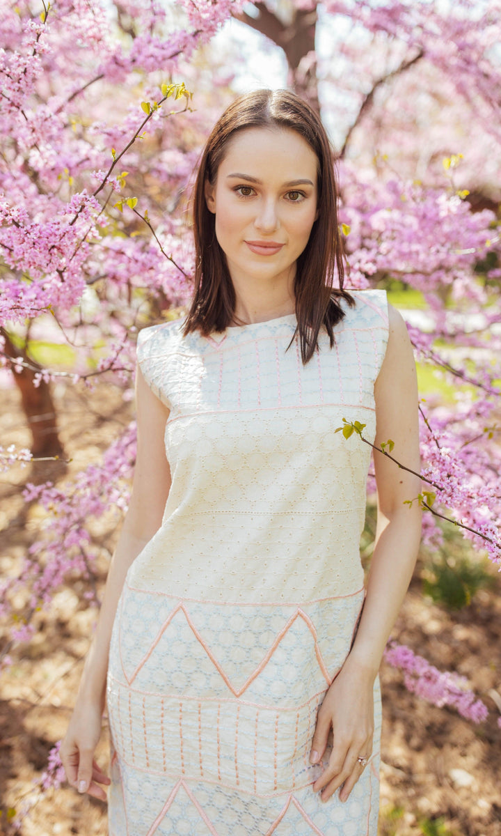 White Mini Dress with Eyelet Embroidery dresses RAAS