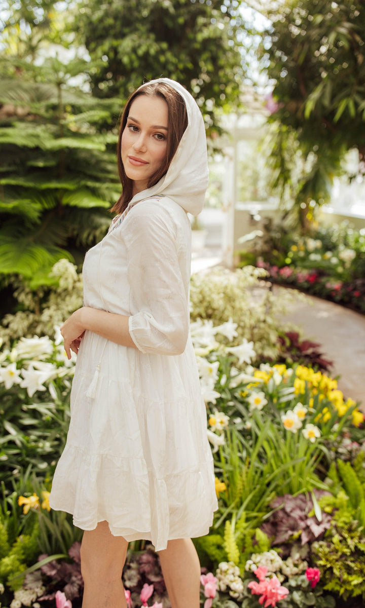 White Short Dress With Hood dresses RAAS