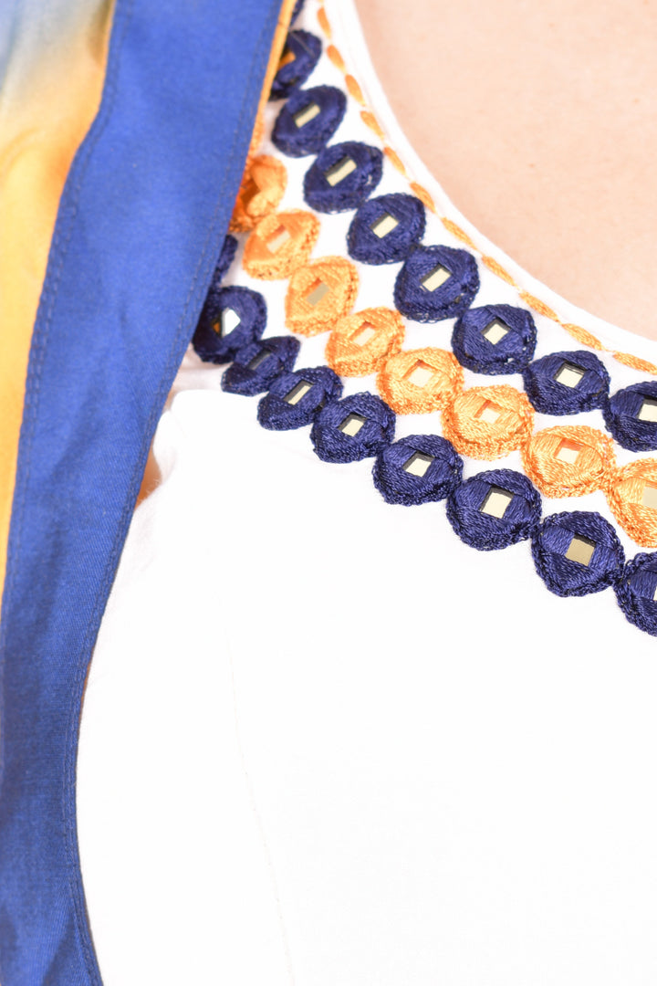 White and Blue Soft Silk Lehenga Choli With Dupatta-[comfort-first-design]-[lightweight]-Raas