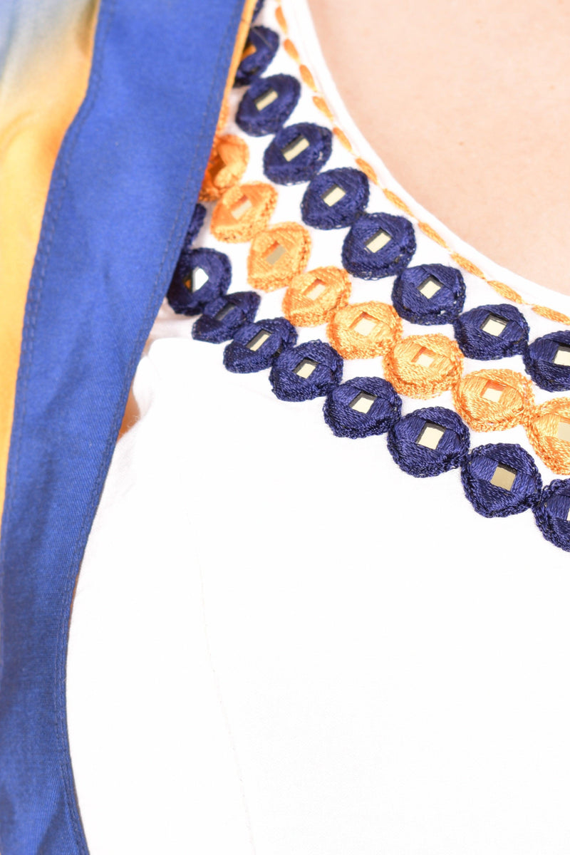 White and Blue Soft Silk Lehenga Choli With Dupatta-[comfort-first-design]-[lightweight]-Raas