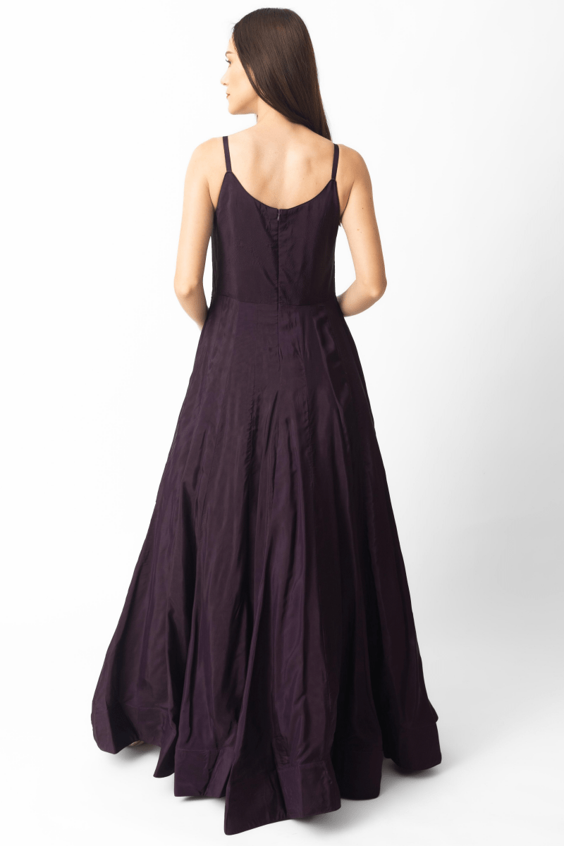 Wine A-Line Gown-Raas USA