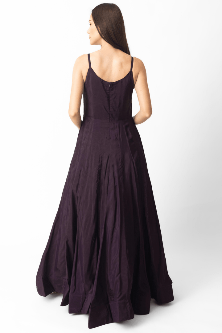 Wine A-Line Gown-Raas USA