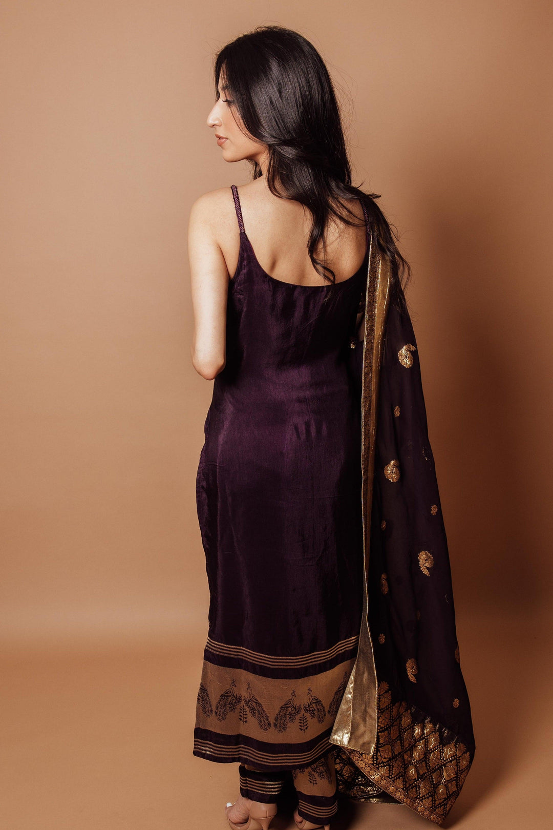 Wine Silk Salwar Kameez for Weddings & Festive Wear-Raas