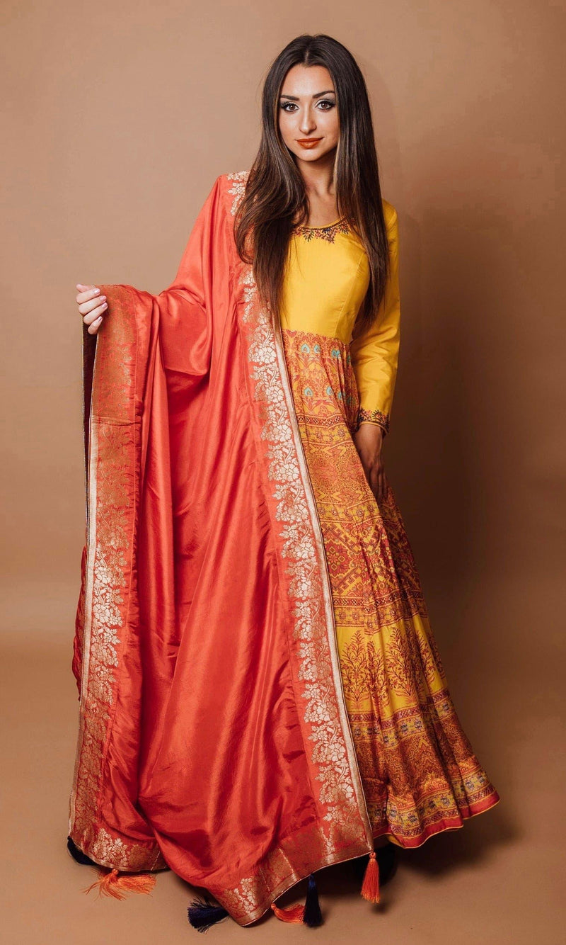 Yellow A - Line Gown ANARKALI & GOWN RAAS