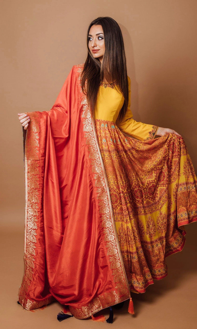 Yellow A - Line Gown ANARKALI & GOWN RAAS