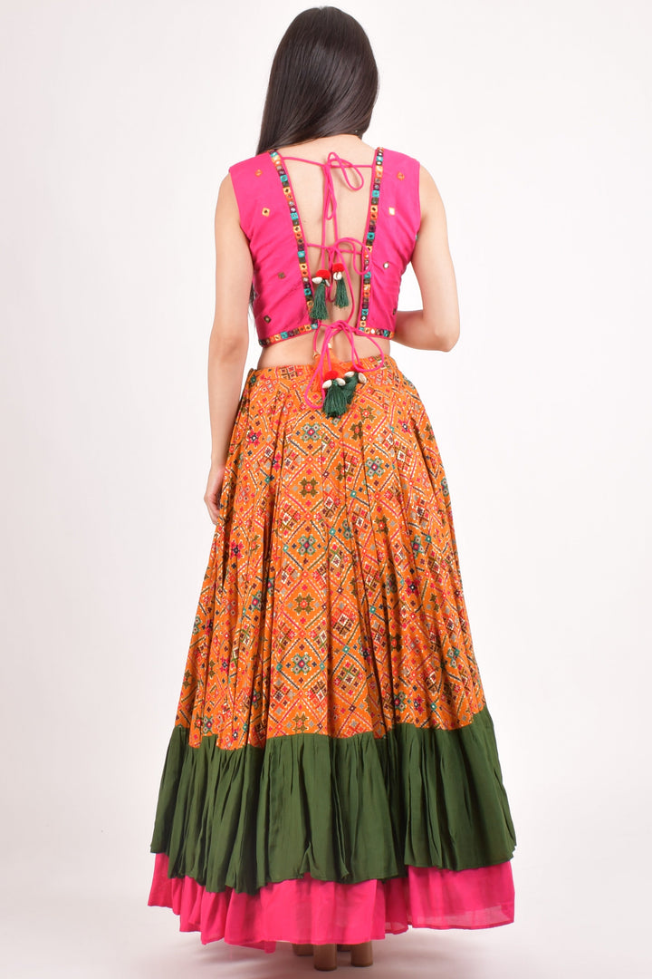 Yellow Full Flare Chaniya Choli-[haldi_outfit]-Raas