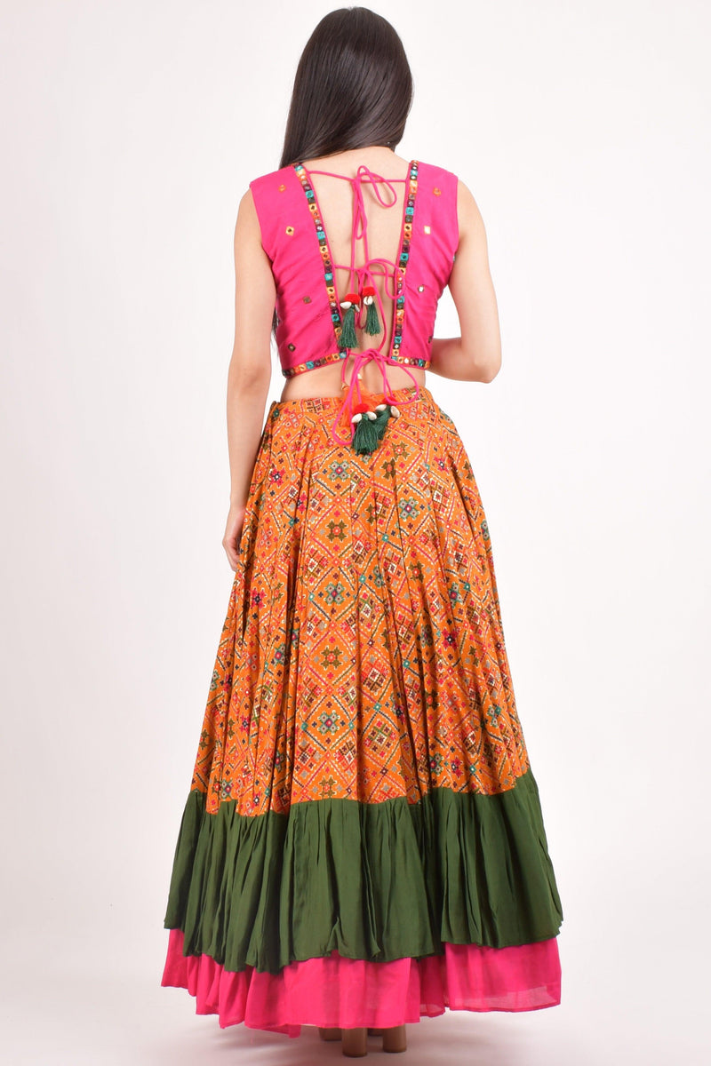 Yellow Full Flare Chaniya Choli-[haldi_outfit]-Raas