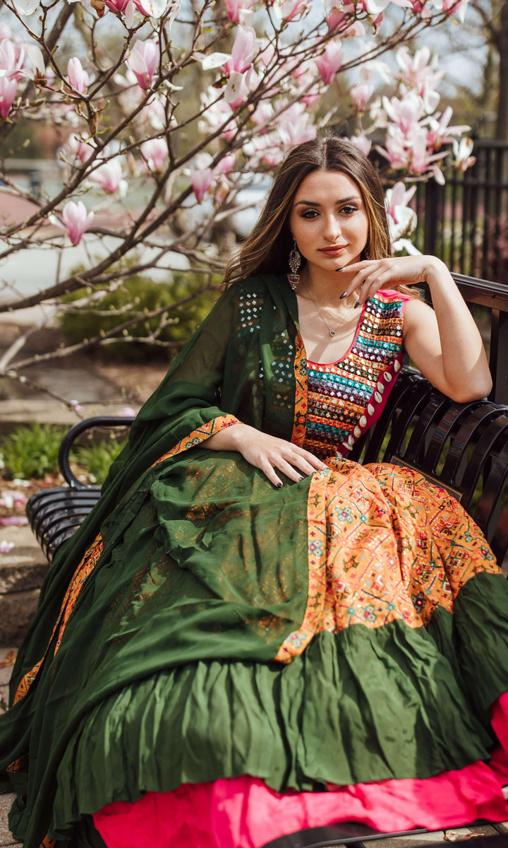 Yellow Full Flare Chaniya Choli-[haldi_outfit]-Raas