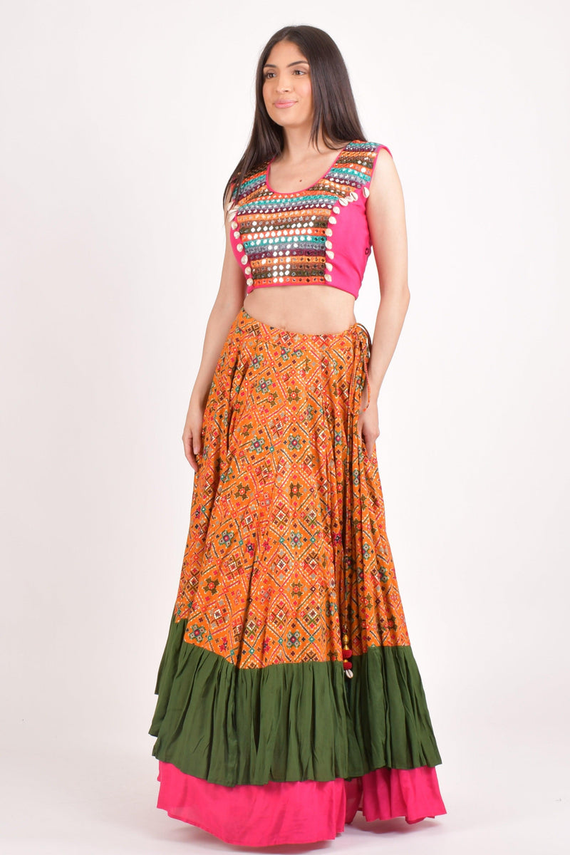 Yellow Full Flare Chaniya Choli-[haldi_outfit]-Raas