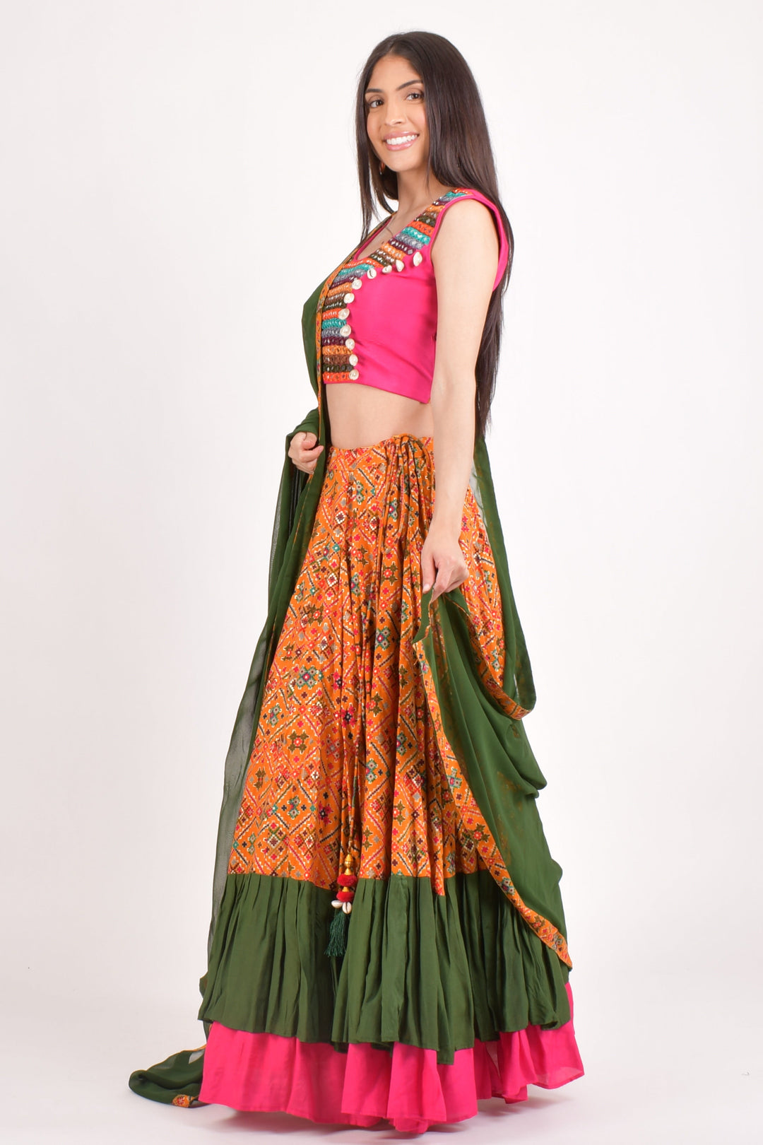 Yellow Full Flare Chaniya Choli-Raas USA