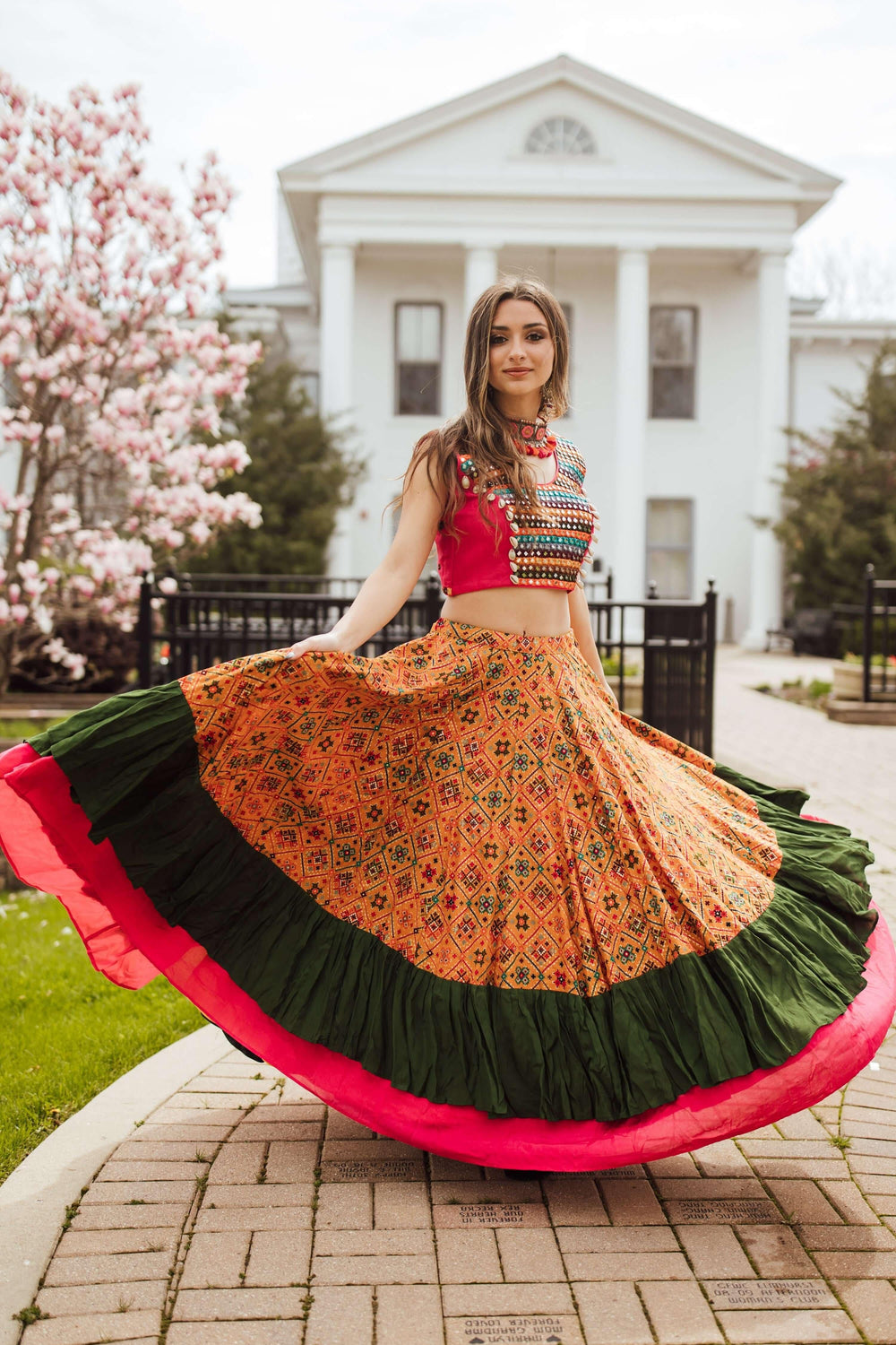 Yellow Full Flare Chaniya Choli-[haldi_outfit]-Raas