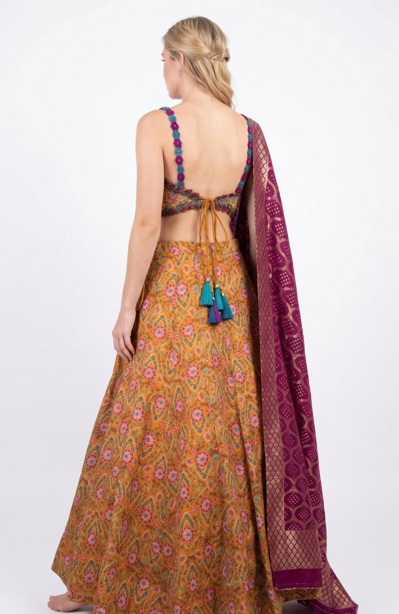 Yellow Lehenga Choli Set-[mehendi outfit]-Raas
