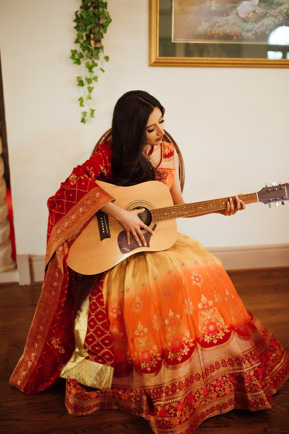 Yellow Lehenga Choli Set with Hand Embroidered Blouse-[mehendi outfit]-Raas