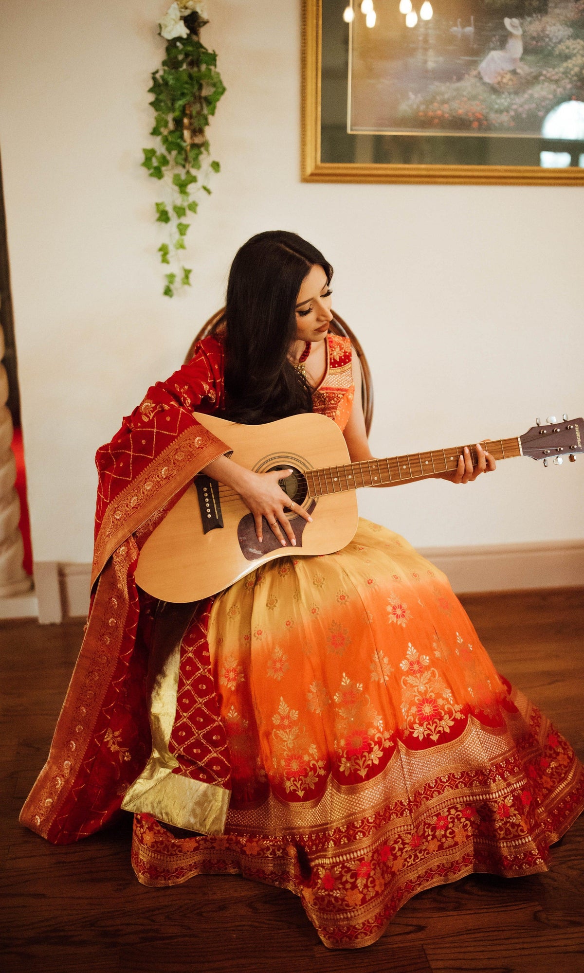 Yellow Lehenga Choli Set with Hand Embroidered Blouse-[mehendi outfit]-Raas