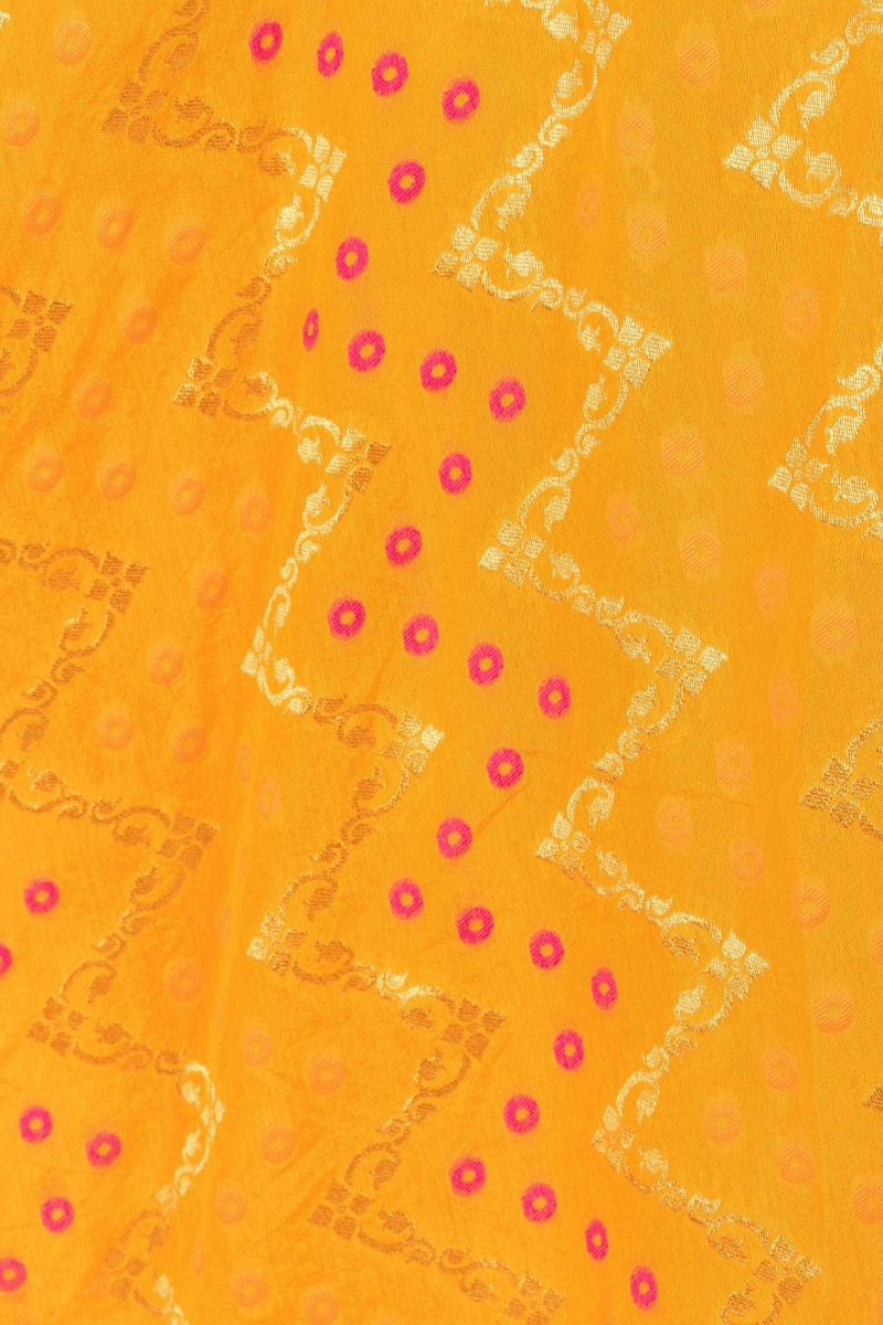 Yellow Lehenga with Silk Sleeveless Blouse-[haldi_outfit]-Raas