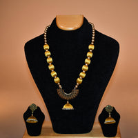 Yellow U Shaped Beaded Necklace Set FASHION JEWELRY RAAS