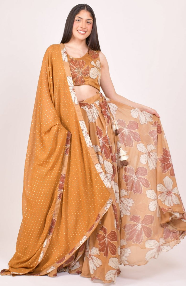 Yellow Zardoshi & Stone Embroidered Lehenga Choli-[mehendi outfit]-Raas