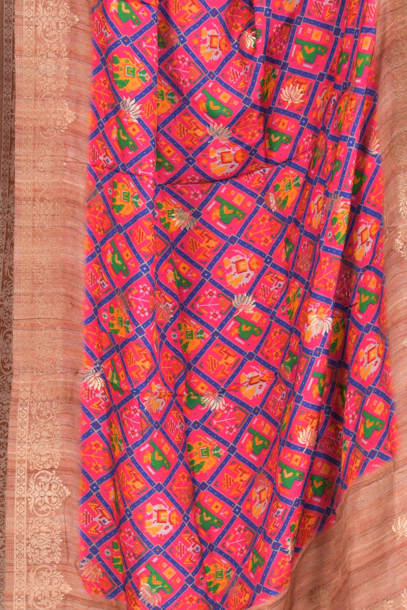 Zara Pink Patola Print Dupatta RAAS