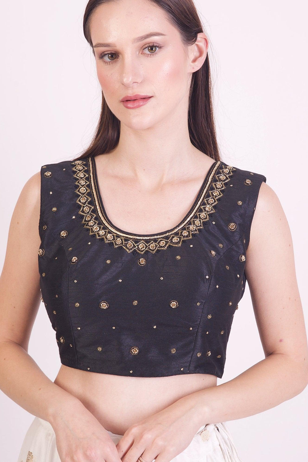 Zorah Black Hand Embroidered Blouse BLOUSE RAAS