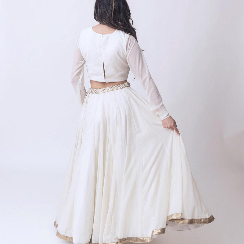 Zuriah Shimmer Lehenga with Sequins Work Blouse-[mehendi outfit]-Raas