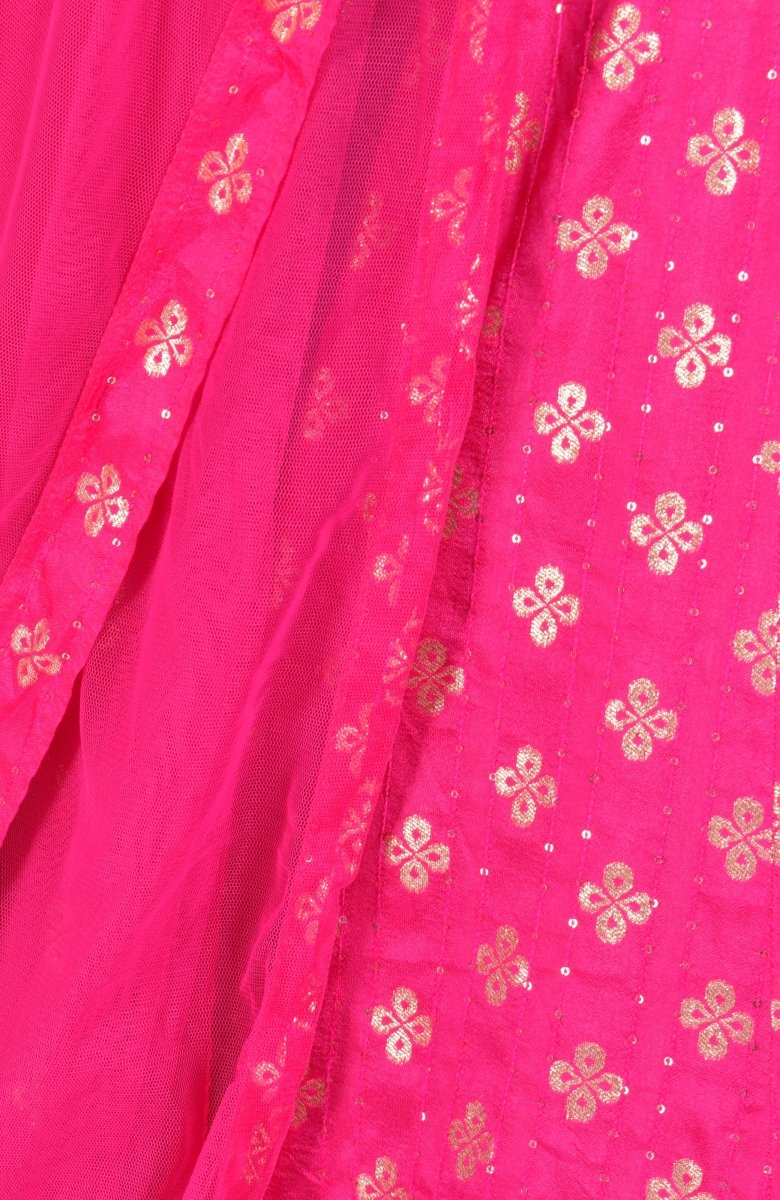 Pink Long Dress Gown with Dupatta - Raas