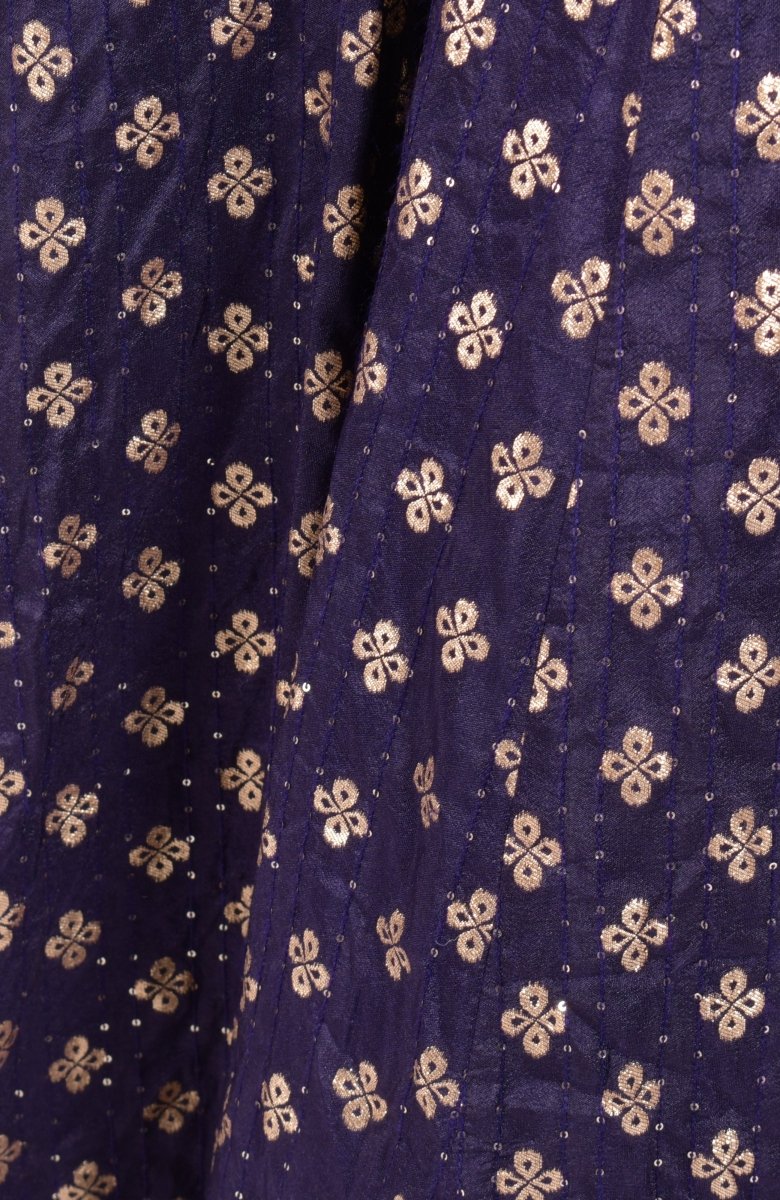 Purple Long Dress Gown with Dupatta - Raas