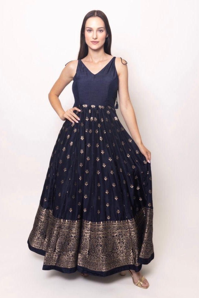 blue gown dress