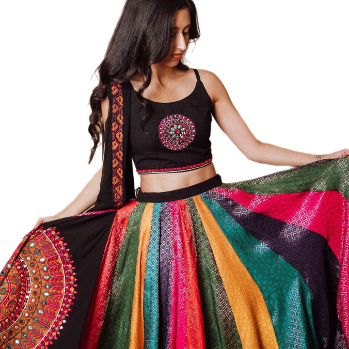 Alexa Multi Color Silk Chaniya Choli Set - Raas